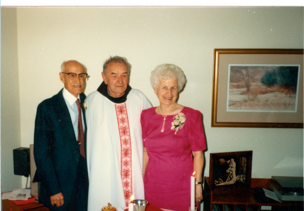George and Helen Casciato 60th Anniversary with Father Blaise Cronin
